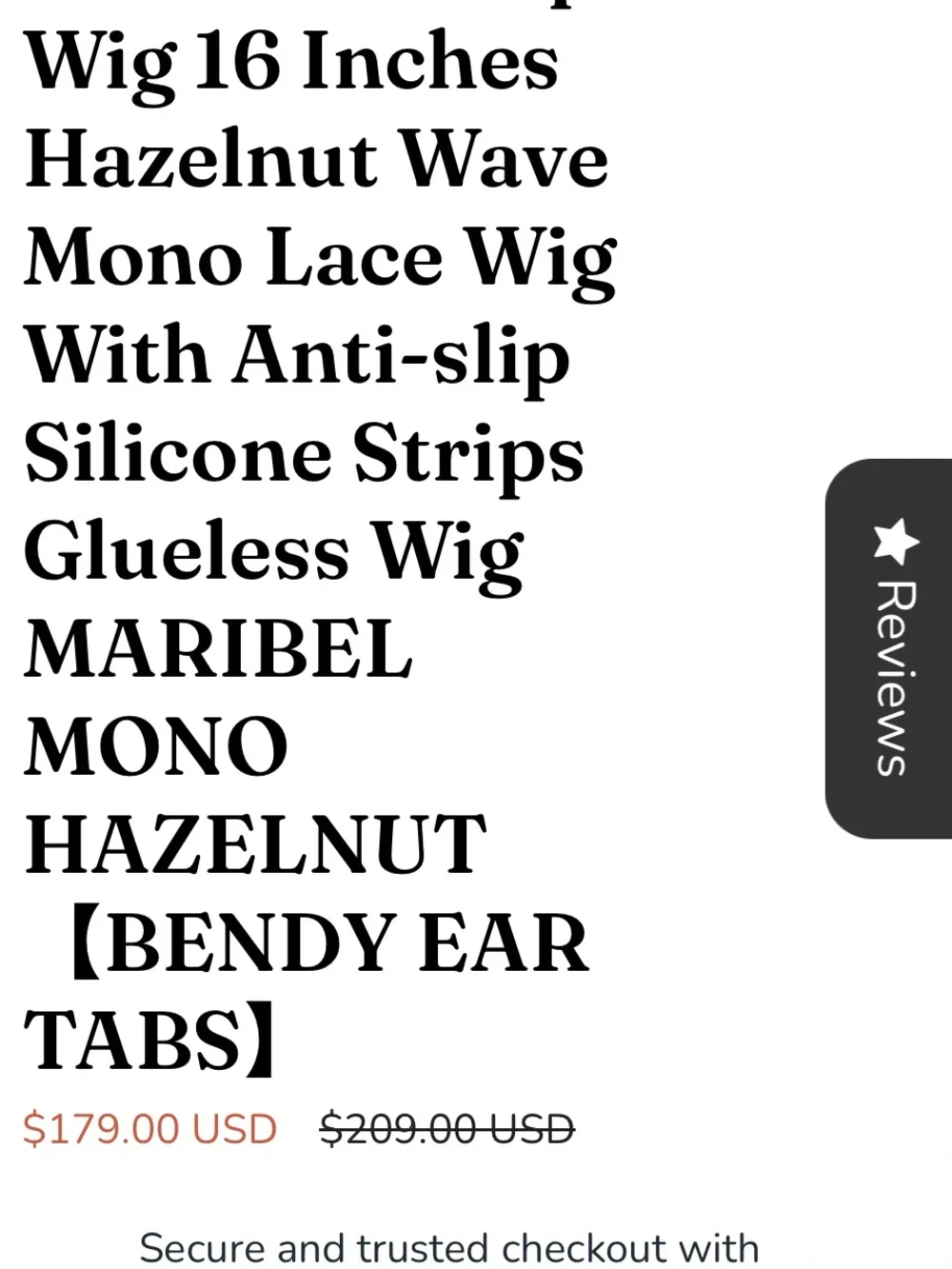 New JB Maribel full mono hand tied hazelnut wig